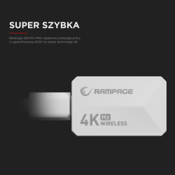 Rampage Zenith Pro mysz bezprzewodowa 26000 DPI biała + odbiornik 4 KHz PAW3395 BT 5.2