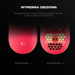 Rampage BLINK myszka gamingowa przewodowa USB, 12800 DPI, RGB, sensor optyczny, różowa