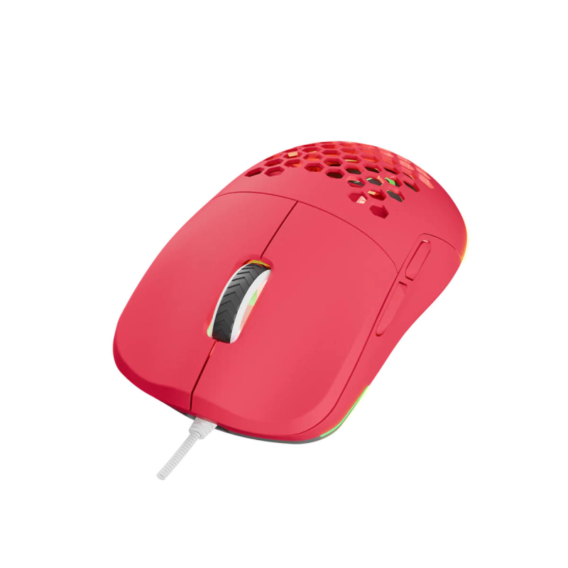 Rampage BLINK myszka gamingowa przewodowa USB, 12800 DPI, RGB, sensor optyczny, różowa