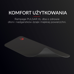 Rampage Pulsar XL podkładka na biurko gamingowa 30x80cm, pod klawiaturę i mysz, czarna