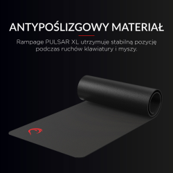 Rampage Pulsar XL podkładka na biurko gamingowa 30x80cm, pod klawiaturę i mysz, czarna