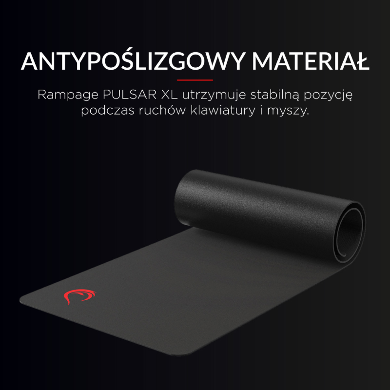 Rampage Pulsar XL podkładka na biurko gamingowa 30x80cm, pod klawiaturę i mysz, czarna