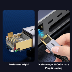 Unitek kabel Ethernet RJ-45 LAN, patchcord cat.8 (S/FTP), przewód sieciowy 15m