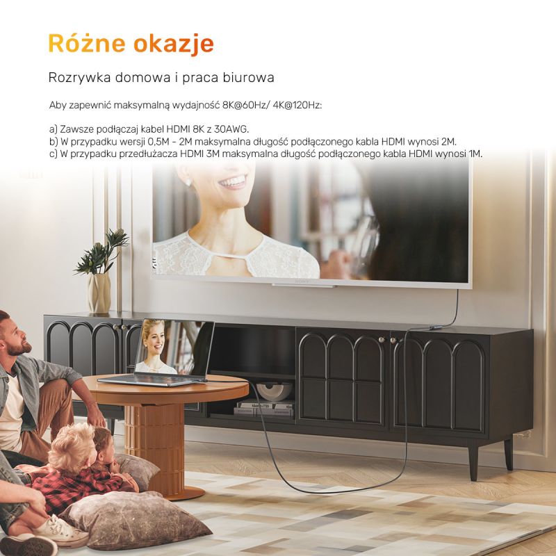 Unitek przedłużacz HDMI (M) - HDMI (F) 2.1, 8K 1m