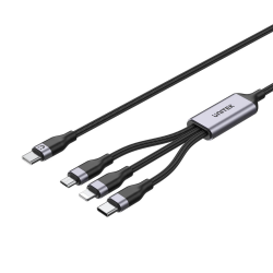 Unitek przewód ładujący USB 3 w 1 czarny C14101AGY01-1.5M