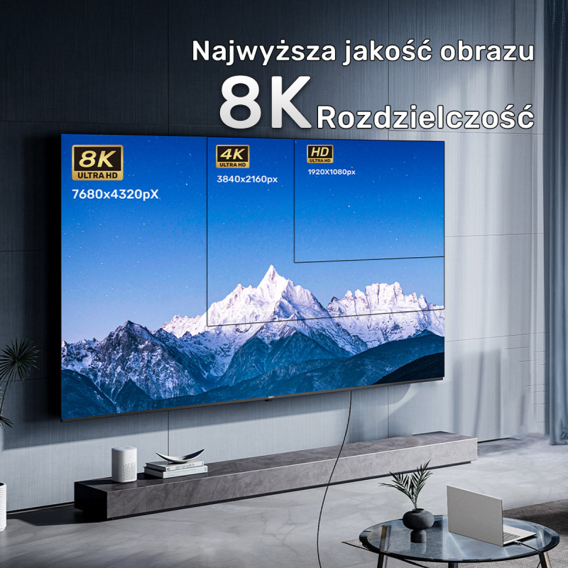 Unitek Kabel optyczny HDMI 2.1 AOC 8K 120Hz 5m