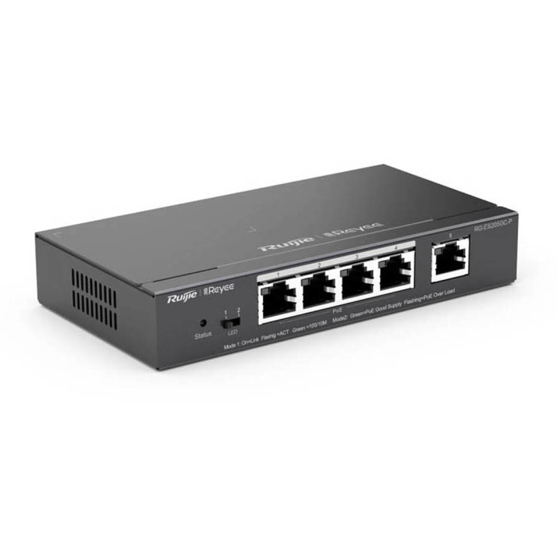 Ruijie Reyee RG-ES205GC-P | Switch Easy Smart, 5 portów, 5xGE, 4xPoE, 54W, Desktop, Cloud