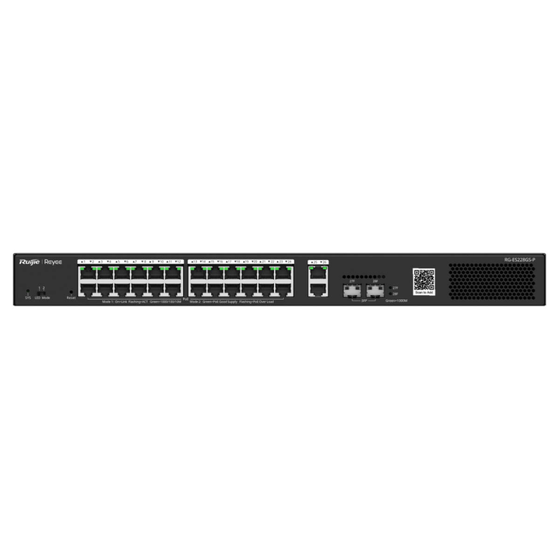 Ruijie Reyee RG-ES228GS-P | Switch Smart, 28 portów, 26xGE, 24xPoE+, 370W, 2xSFP, Cloud