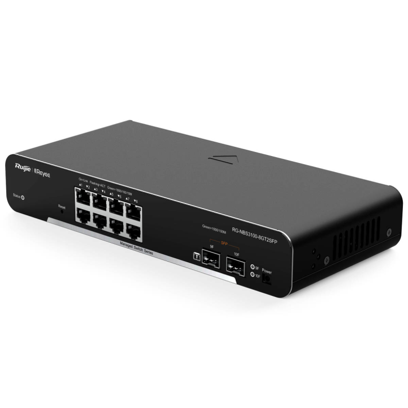 Ruijie Reyee RG-NBS3100-8GT2SFP | Switch Zarządzalny, 10 portów, 8xGE, 2xSFP, Desktop, L2, Cloud