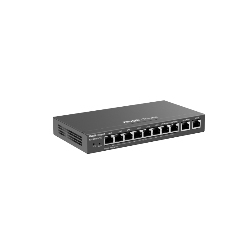 Ruijie Reyee RG-EG210G-P-V3 | Router, VPN, 10 portów, 10xGbit, 8xPoE, 110W, 1xWAN, 5xLAN, 3xLAN/WAN, Cloud