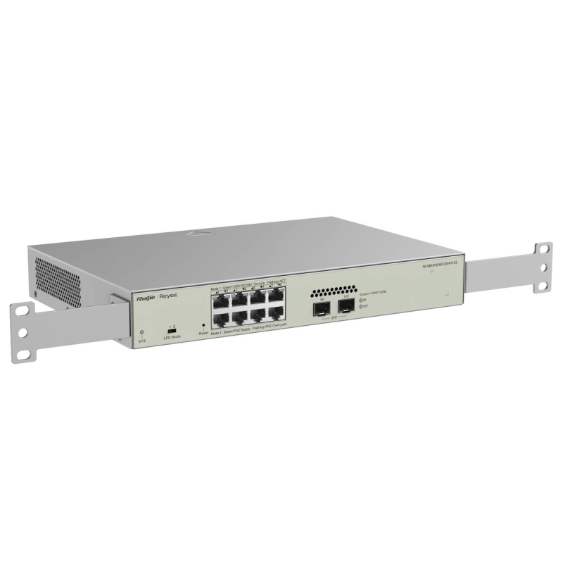 Ruijie Reyee RG-NBS3100-8GT2SFP-P-V2 | Switch Zarządzalny, 10 portów, 8xGE, 8xPoE, 125W, 2xSFP, L2, Desktop, Cloud