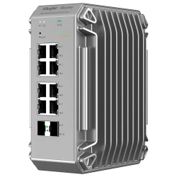 Ruijie Reyee RG-NIS3100-8GT2SFP-HP | Switch zarządzalny przemysłowy, 10 portów, 8xGE, 8xPoE, 240W, 2xSFP, L2, Cloud