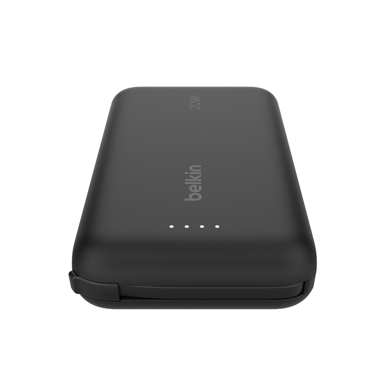 Belkin Powerbank 10 000 mAh, 20W, wbudowany kabel USB-C, czarny