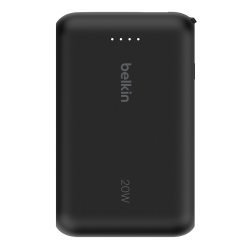 Belkin Powerbank 10 000 mAh, 20W, wbudowany kabel USB-C, czarny