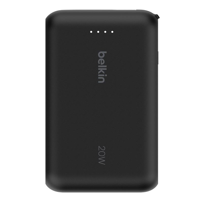 Belkin Powerbank 10 000 mAh, 20W, wbudowany kabel USB-C, czarny