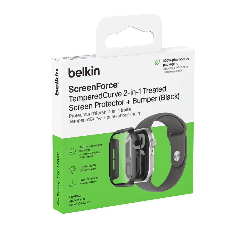 Belkin Szkło ochronne na Apple Watch seria 10. 42mm, czarne