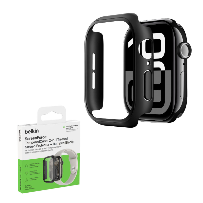 Belkin Szkło ochronne na Apple Watch seria 10. 46 mm, czarne