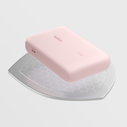 Belkin Powerbank 10 000 mAh, 20W, wbudowany kabel USB-C, różowy