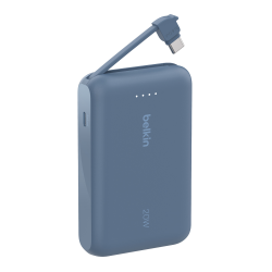 Belkin Powerbank 10 000 mAh, 20W, wbudowany kabel USB-C, niebieski