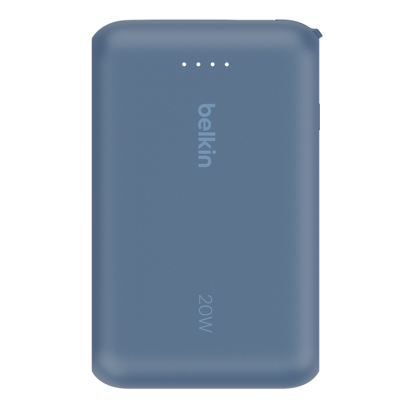 Belkin Powerbank 10 000 mAh, 20W, wbudowany kabel USB-C, niebieski