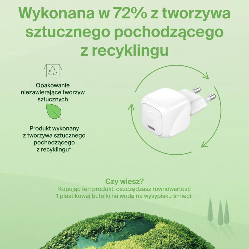 Belkin Ładowarka USB-C PD 30W, mała, biała