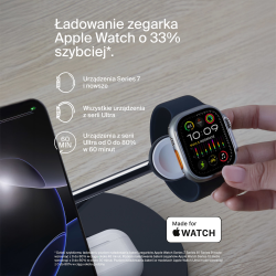 Belkin Stacja do ładowania bezprzewodowego na iPhone, Apple Watch, AirPods, Qi2 15W, czarna