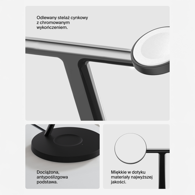 Belkin Stacja do ładowania bezprzewodowego na iPhone, Apple Watch, AirPods, Qi2 15W, czarna