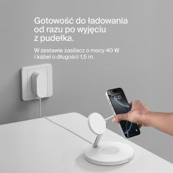 Belkin Stacja do ładowania bezprzewodowego na iPhone, Apple Watch, AirPods, Qi2 15W, biała