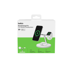 Belkin Stacja do ładowania bezprzewodowego na iPhone, Apple Watch, AirPods, Qi2 15W, biała