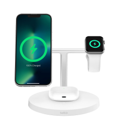 Belkin Stacja do ładowania bezprzewodowego na iPhone, Apple Watch, AirPods, Qi2 15W, biała