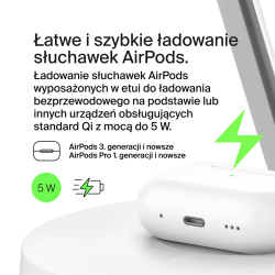 Belkin Stacja do ładowania bezprzewodowego na iPhone, Apple Watch, AirPods, Qi2 15W, biała