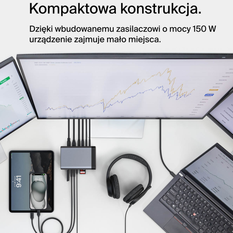 Belkin Stacja dokująca USB-C 11w1, GaN PD 150W, HDMI 8K