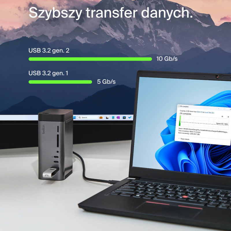 Belkin Stacja dokująca USB-C 11w1, GaN PD 150W, HDMI 8K