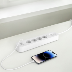 Belkin Listwa zasilająca przeciwprzepięciowa 525J, 4 gniazda Schuko, USB-A, USB-C PD, 2m
