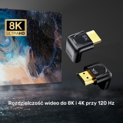 Unitek Adapter kątowy 8K HDMI 90 i 270 stopni