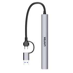 Unitek Hub USB-A/C 7w1 USB A z adapterem USB A 5 Gbps