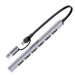 Unitek Hub USB-A/C 7w1 USB A z adapterem USB A 5 Gbps