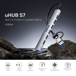 Unitek Hub USB-A/C 7w1 USB A z adapterem USB A 5 Gbps