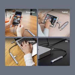 Unitek Hub USB-A/C 7w1 USB A z adapterem USB A 5 Gbps