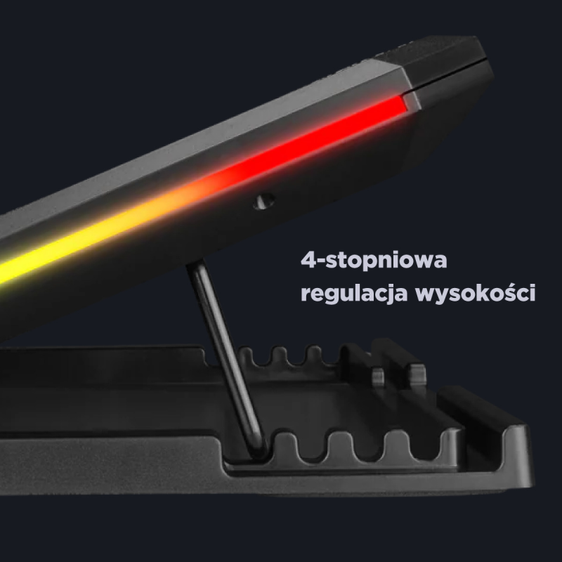 Rampage AD-RC12 CLAW Podstawka chłodząca pod laptop 5-17" RGB regulowana