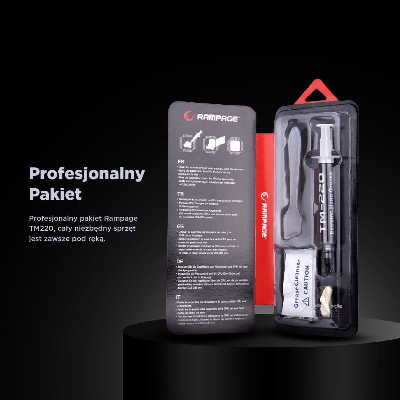 Rampage TM-220 Pasta termoprzewodząca 2g do procesora 11w/m.K, szpatułka + IPA