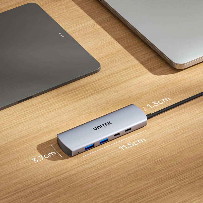 Unitek Hub 4w1 USB-C 10 Gbps, 2x USB-A i 2x USB-C H1112DGY01