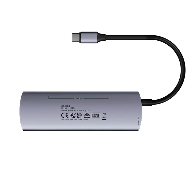 Unitek Hub 4w1 USB-C 10 Gbps, 2x USB-A i 2x USB-C H1112DGY01