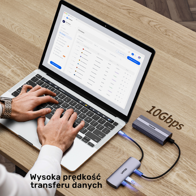 Unitek Hub 4w1 USB-C 10 Gbps, 2x USB-A i 2x USB-C H1112DGY01