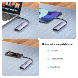 Unitek Hub 4w1 USB-C 10 Gbps, 2x USB-A i 2x USB-C H1112DGY01