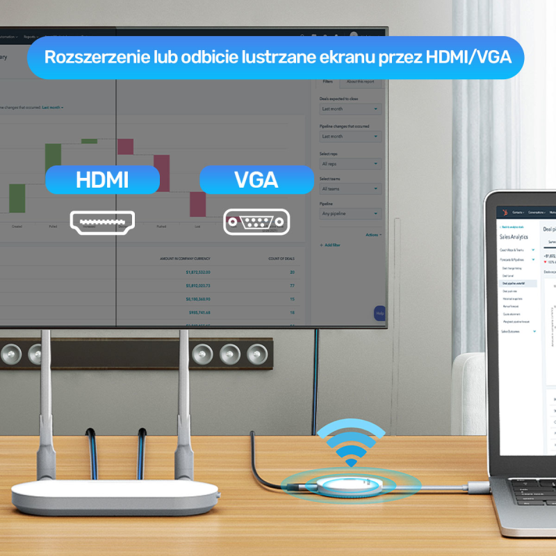 Unitek bezprzewodowy nadajnik obrazu HDMI