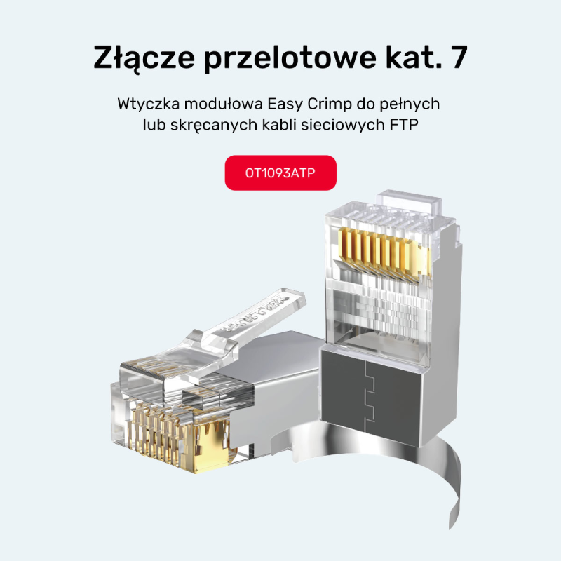Unitek Wtyk modularny Pass-Through RJ45 Cat. 7, 50szt.