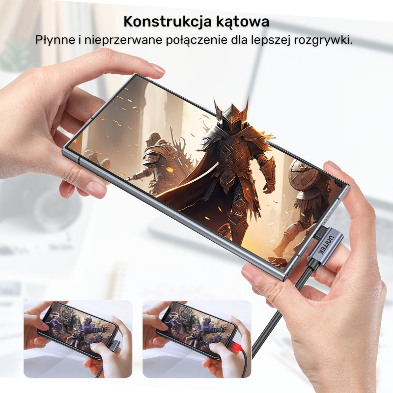 Unitek Kabel USB-C do USB-C, PD, 100W, 90 stopni, 1M