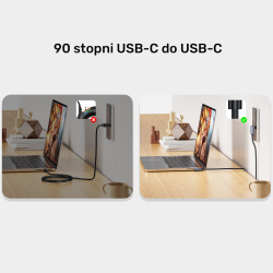 Unitek Kabel USB-C do USB-C, PD, 100W, 90 stopni, 0,5M