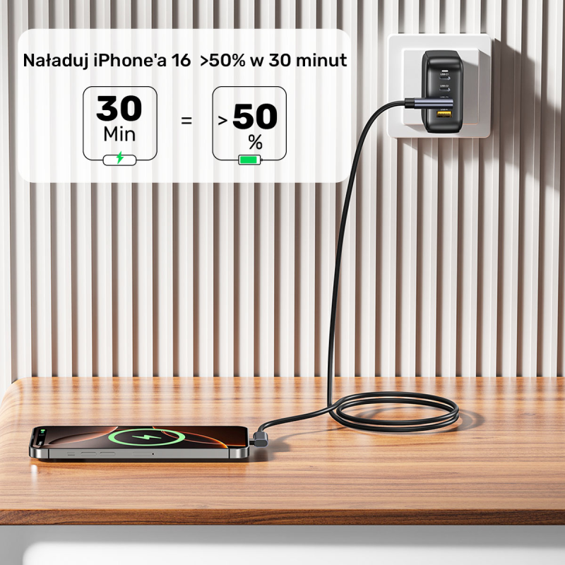 Unitek Kabel USB-C do USB-C, PD, 100W, 90 stopni, 0,5M